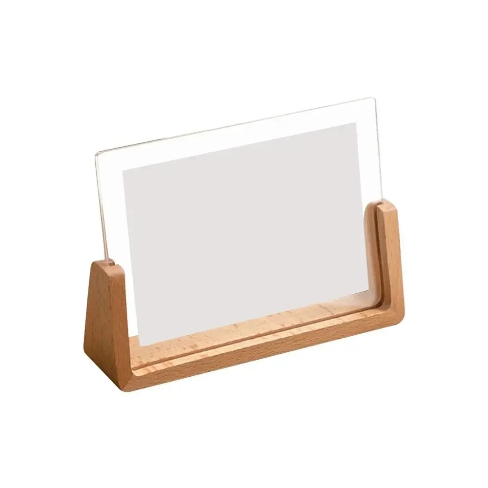 Walnut/Beech Creative Photo Frame Acrylic U Shape Transparent Frame Desktop Wood Wedding Pictures Frame Office Decor Oasis Select 10.2x15.2cm-B