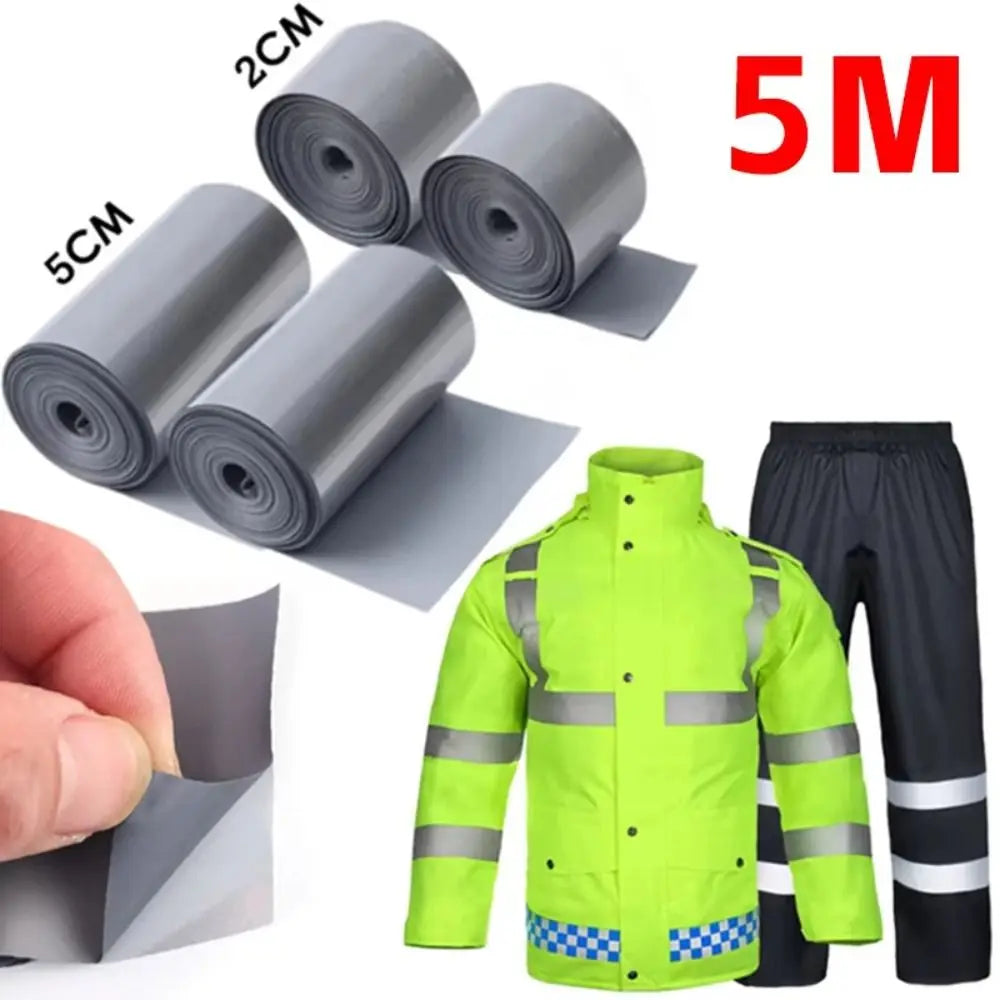 5M Heat Transfer Reflective Tape DIY Washable Reflective Strip Sticker Reflective Heat Transfer Film Oasis Select