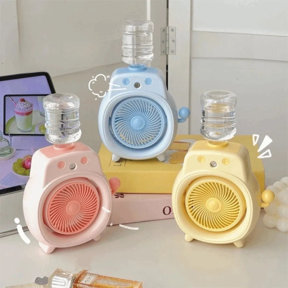Fine Gentle Mist Portable Desktop Cooling Spray Fan Even Comfortable Wind Wide Angle Air Supply Quiet Humidifying Fan for 500mAh Oasis Select