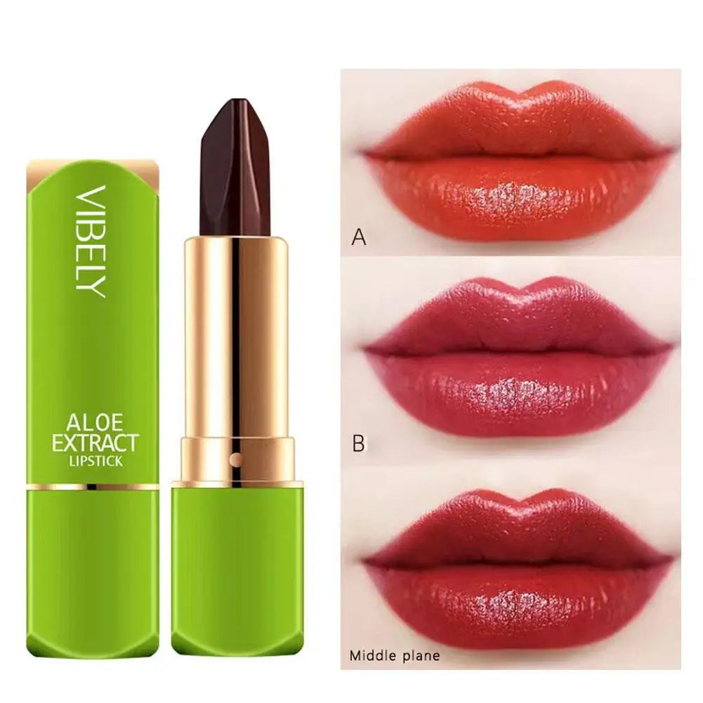 Long Lasting Lipstick VIBELY winter Moisturizing Changing 3 colors Lip Balm Natural Aloe Vera for Women Color-Shifting Makeup Oasis Select A