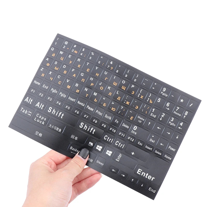 1Pc Full Size Russian Keyboard Stickers Letter Alphabet Layout Sticker Key Stickers For Laptop Desktop PC Keyboard Cover Oasis Select