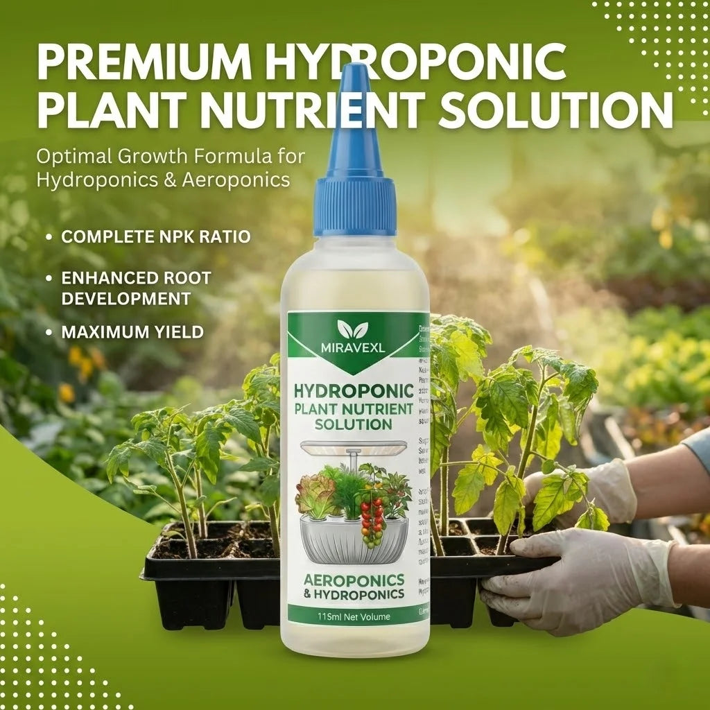 MIRAVEXL All-Purpose Hydroponic Nutrients | 115ml Slow Release Liquid Plant Food for Lush Indoor Gardens, Potted Plants, Flowers Oasis Select