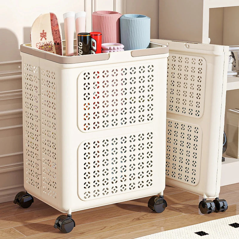Foldable Laundry Basket,3 Sizes, Large Capacity Rolling Mobile with Wheels,Ideal for Toys/Sports Gear/Laundry Storage Organizer Oasis Select