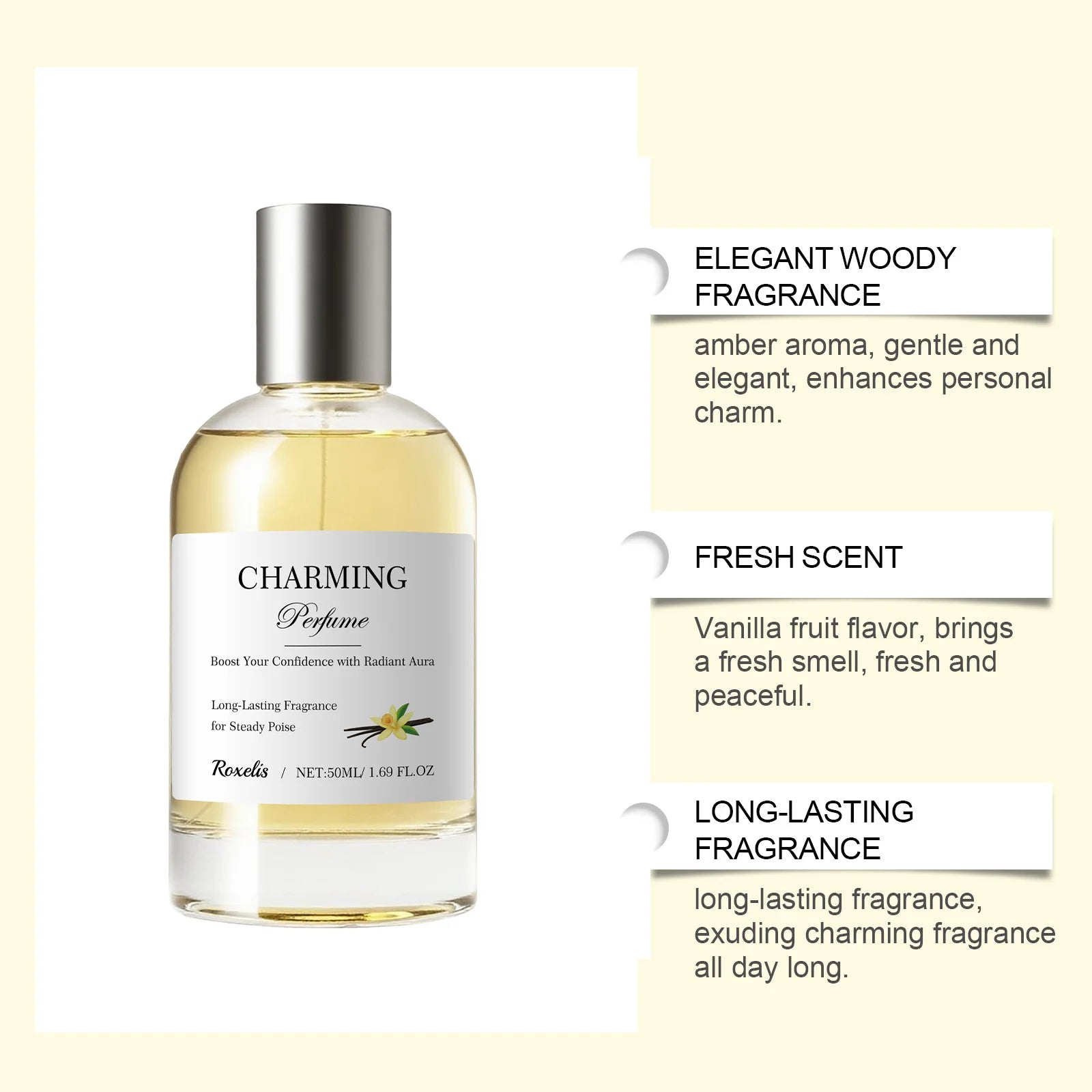 Amber Vanilla Perfume Spray – Long-Lasting Light Scent 50ml Perfume Spray Oasis Select