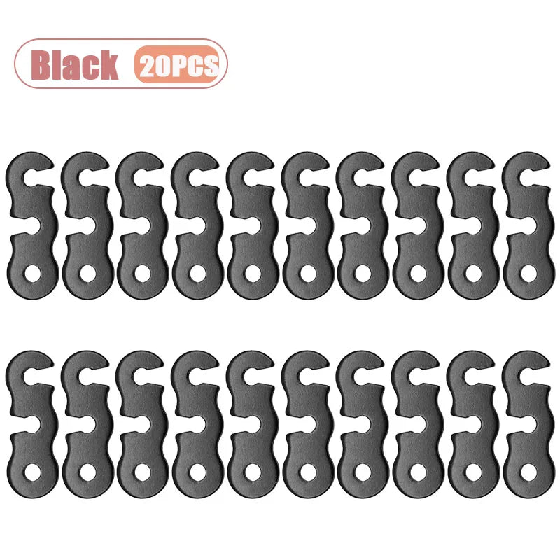 Adjustable Tent Rope Tensioner Easy To Install for Outdoor Camping Hiking Backpacking and Adventure Perfect Camping Accessory Oasis Select Black-20PCS