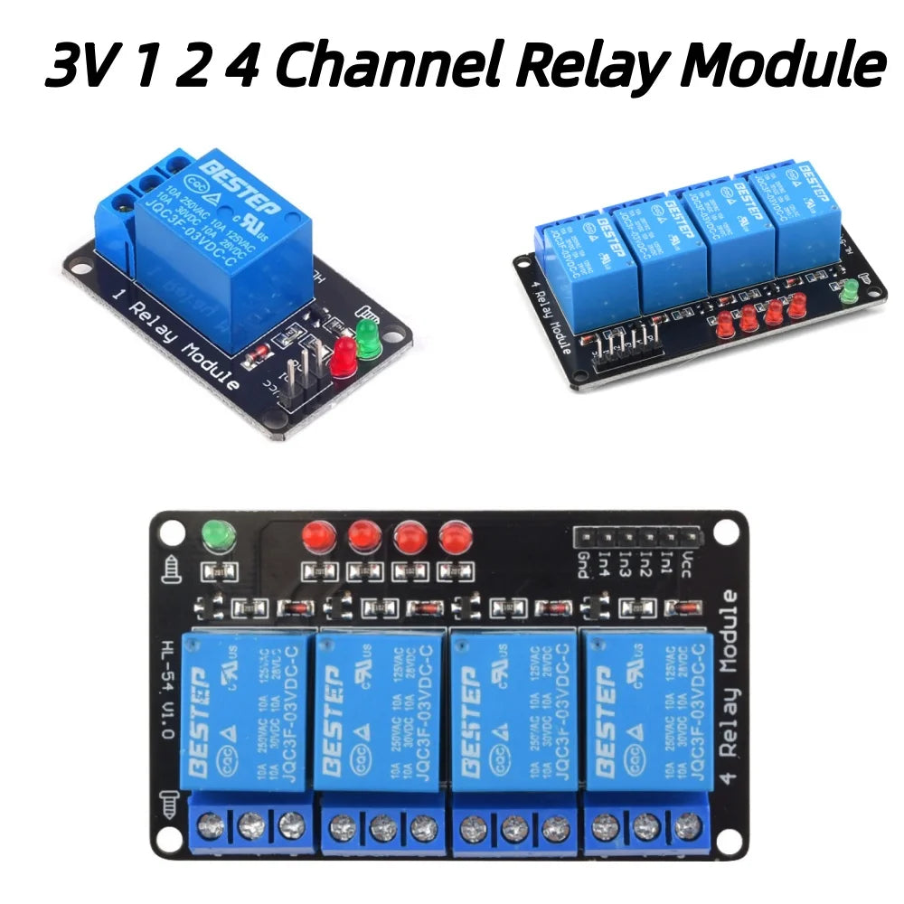 3V 1 2 4 Channel Relay Module Board Low-Level Trigger With Light Relay Output 1 2 4 Way Relay Module for Arduino Raspberry Oasis Select