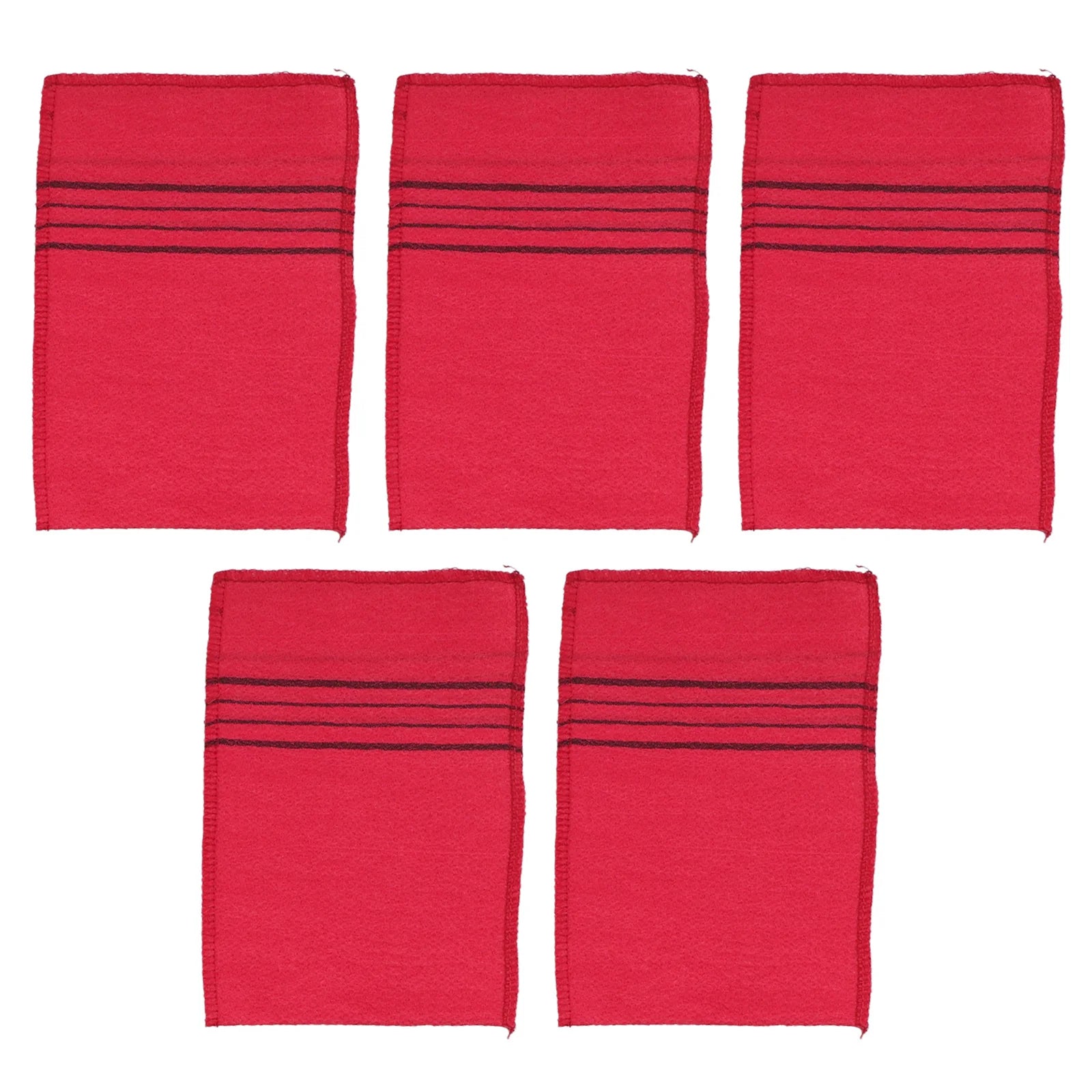Korean Exfoliating Bath Washcloth Body Scrub Towel 5 Pack Exfoliating Washcloth Oasis Select Rose Red