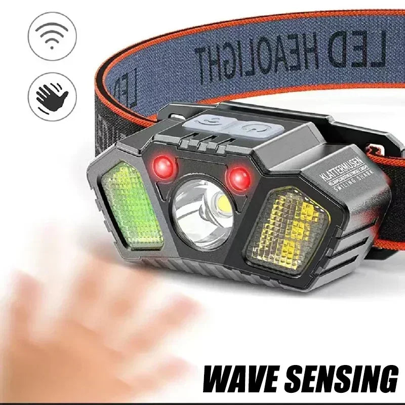 LED Induction Mini Strong Light Headlight Charging Work Light Waterproof Outdoor Multifunctional Camping Light Fishing Light Oasis Select