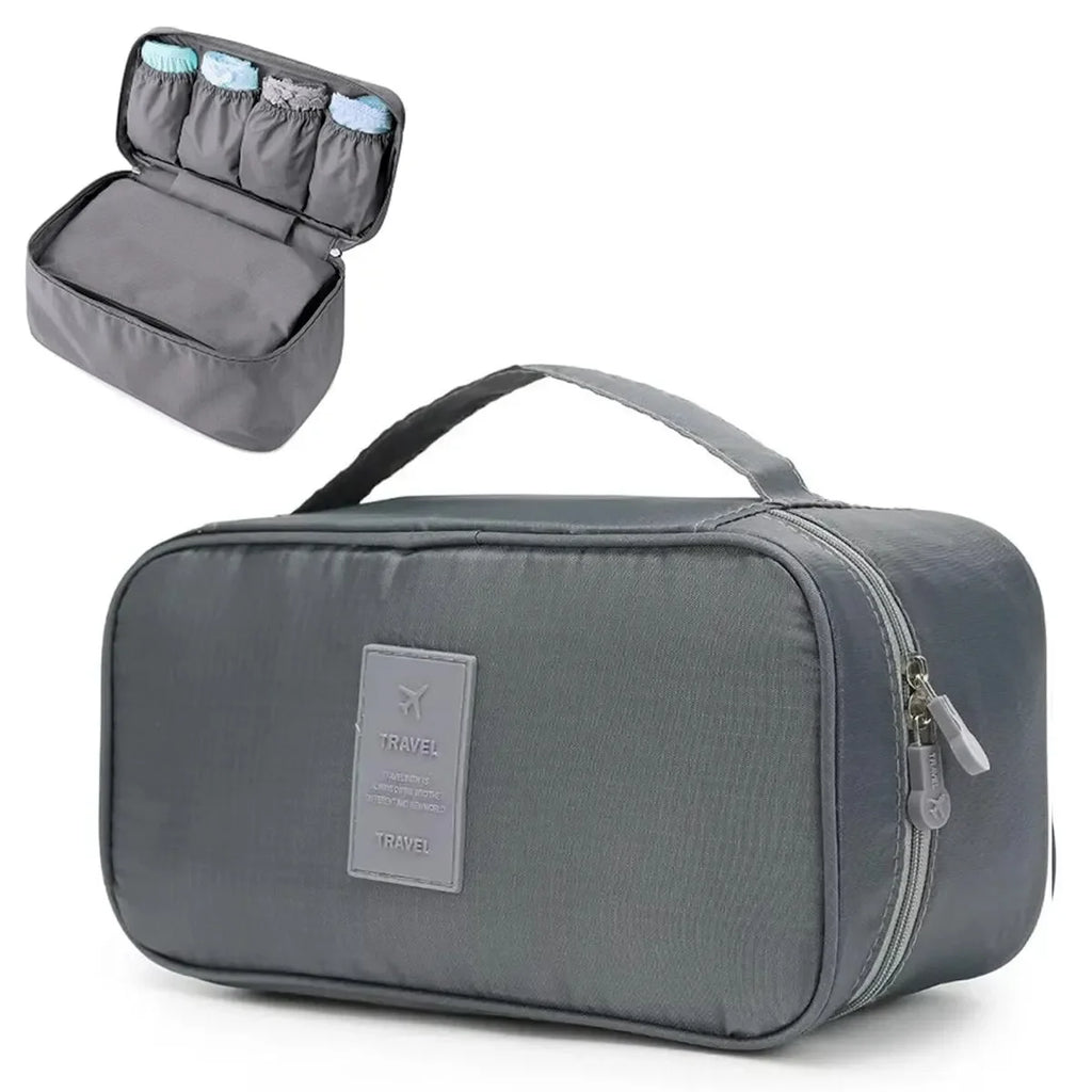 Portable Travel Storage Bag Multi-function Bra Underwear Organizer Bags Toiletry Cosmetic Case for Outdoor Travel Oasis Select Grey