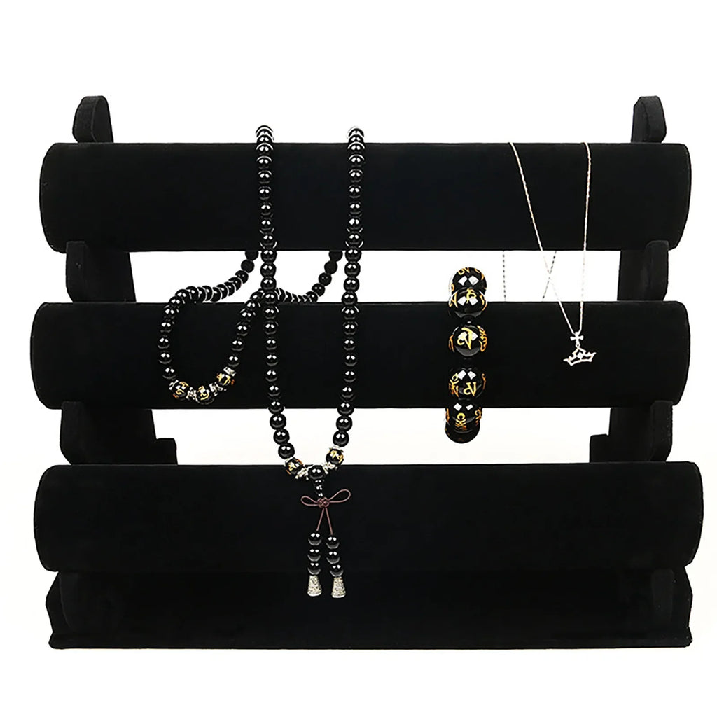 3-Tier Velvet Bracelet & Watch Jewelry Organizer Stand Rack Jewelry Organizer Stand Oasis Select