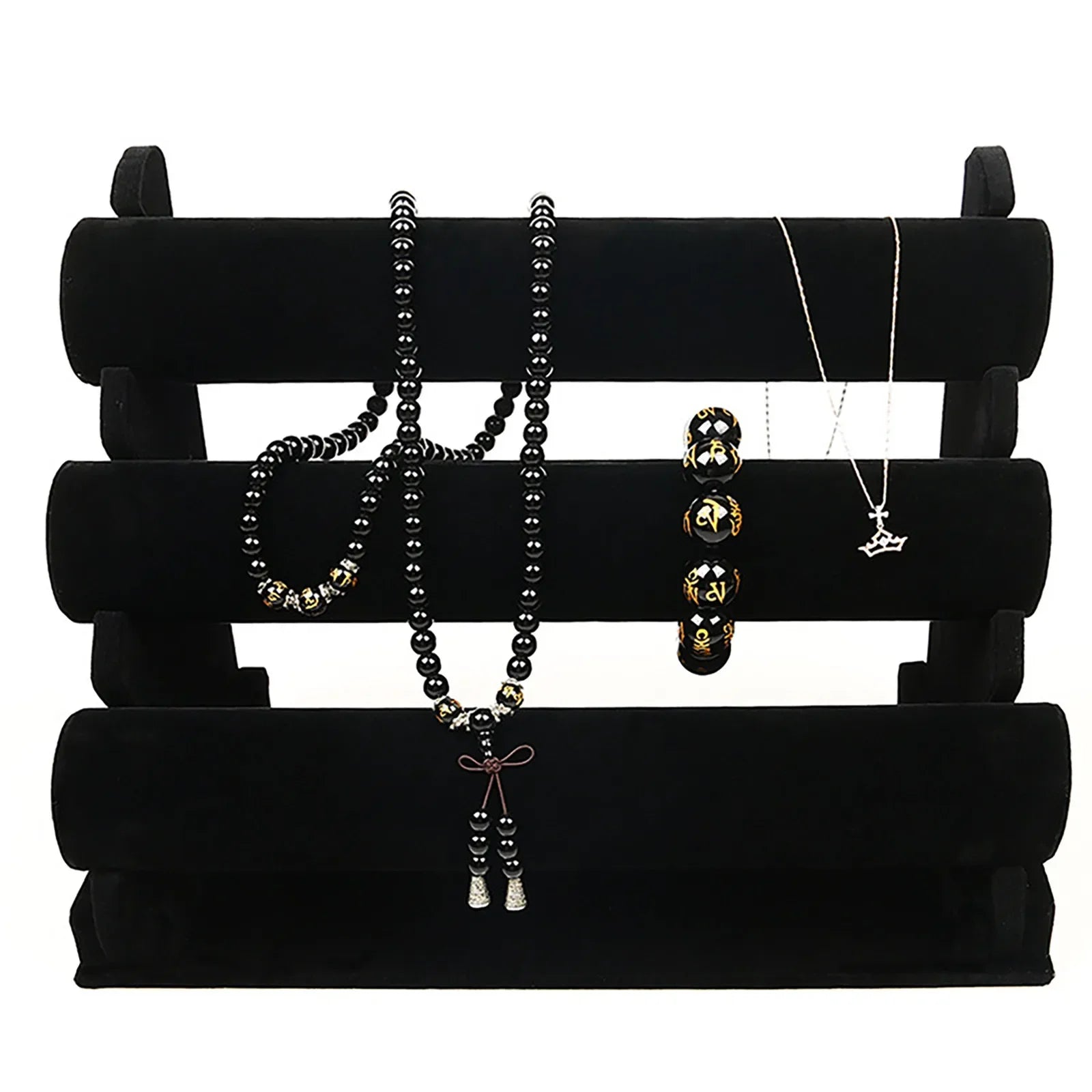 3-Tier Velvet Bracelet & Watch Jewelry Organizer Stand Rack Jewelry Organizer Stand Oasis Select