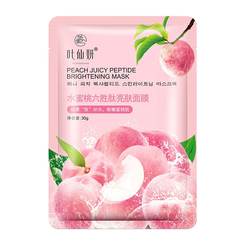 12-Pack Fruit Sheet Face Masks – Blueberry, Aloe & Cucumber Fruit Sheet Mask Oasis Select 12pcs Peach 12 pieces
