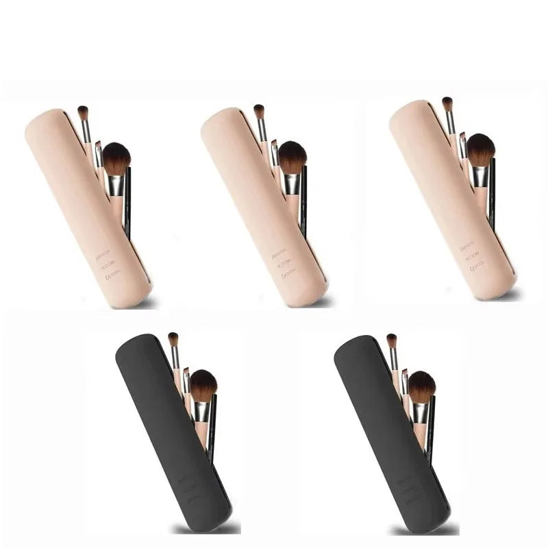 1/5pcs Silicone Brow Pencil Case Makeup Brush Eyeshadow Brush Storage Set Dust-Proof Simple Portable Travel Bag Specific Oasis Select 01-02-5pcs