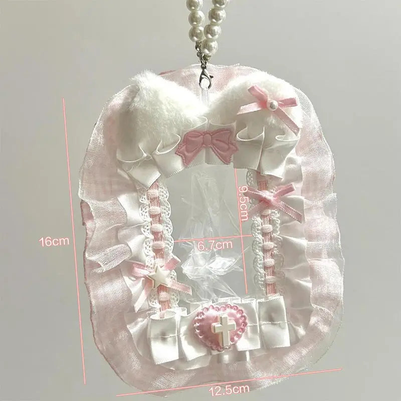 Plush Lace Photocard Holder | Anime Idol Card Display Case