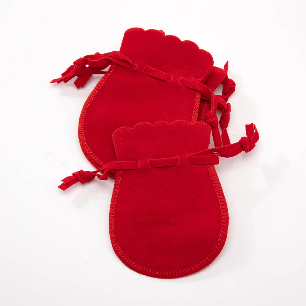10pcs Small Velvet Jewelry Pouch Drawstring Bags for Gifts Ring Earrings Candy Display Storage Business Selling Packaging Supply Oasis Select Red 7X9cm