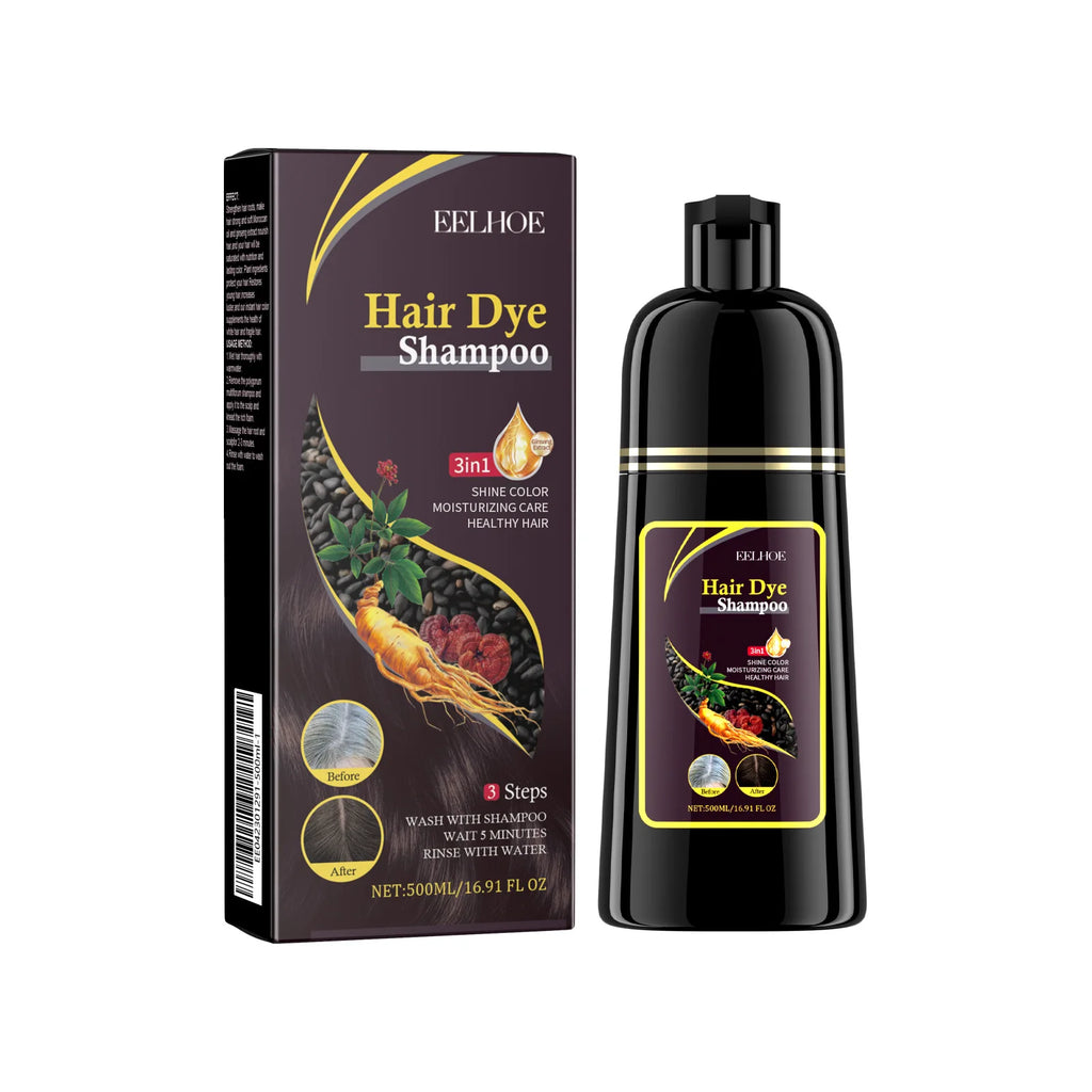 EELHOE Gray Hair Color Dye Shampoo – Restore Black Hair Hair Color Shampoo Oasis Select brown 500ml boxed