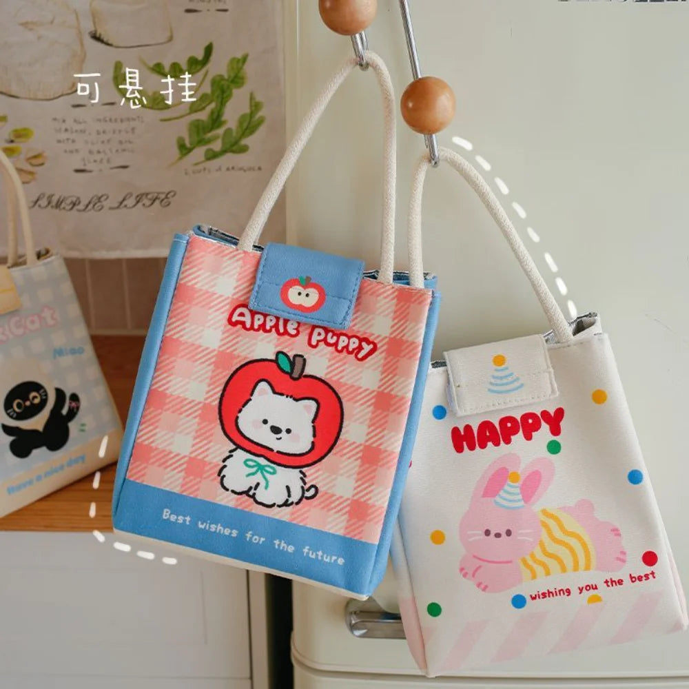 Lunch Bags Cute Bento Bag For Office Workers Large Capacity Tote Bag Cartoon Insulated Fresh-Keeping Bag Student Lunch Box Bag Oasis Select