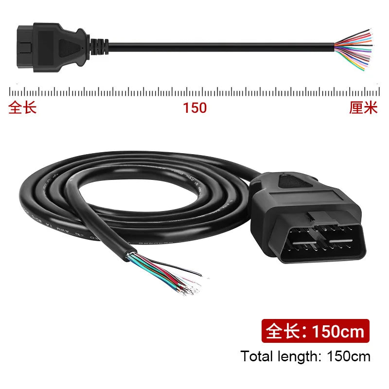 3/2/1.5/0.3 Meters OBD2 OBD II Car Extension Cable Connectors 16PIN Male To Female Connector For Auto ELM327 Connector Interface Oasis Select 1.5M OBD2 20mm