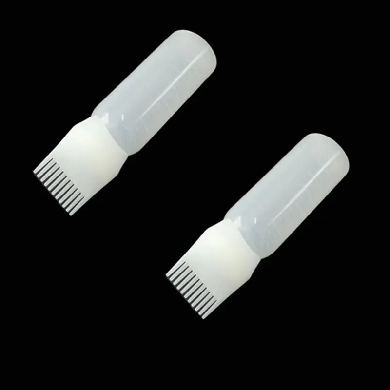 1/2/4pcs Hair Dye Refillable Bottle Comb Professional Salon Hair Oil Applicator Bottles Plastic Dispensing Hairdressing Styling Oasis Select 2pcs white