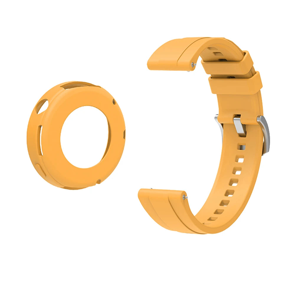 Silicone Case & Strap for Huawei Watch GT4 GT5 41mm | Protective Smartwatch Case & Strap Oasis Select Yellow Case Strap