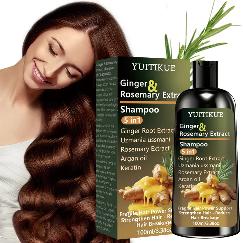Ginger & Rosemary Shampoo 5 in 1, Strengthen Fragile Hair & Reduce Breakage, with Keratin & Argan Oil, 100ml Oasis Select Default Title