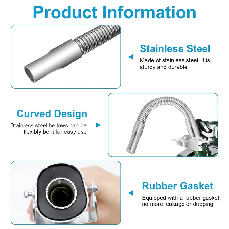 Spout Replacement, Nozzle, Flexible Pour Nozzle Suitable For Most 5Gallon Oil Cans Fuels Can Spout Oasis Select
