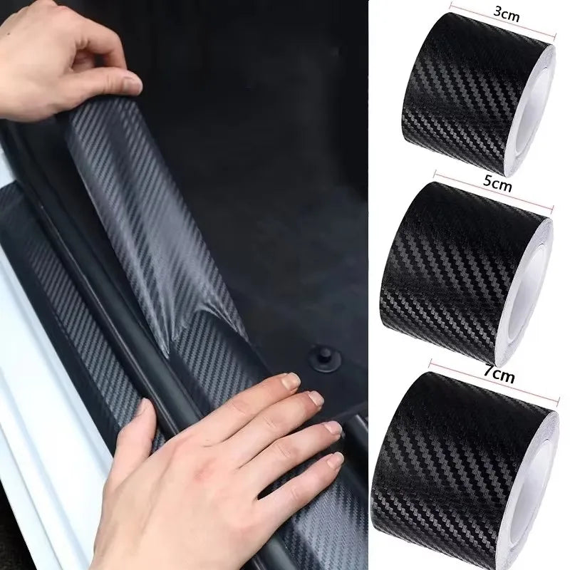 3/2/1Pcs 3D Nano Carbon Fiber Car Film Protective Strip, Threshold Side Mirror, Scratch Resistant And Waterproof Protective Film Oasis Select