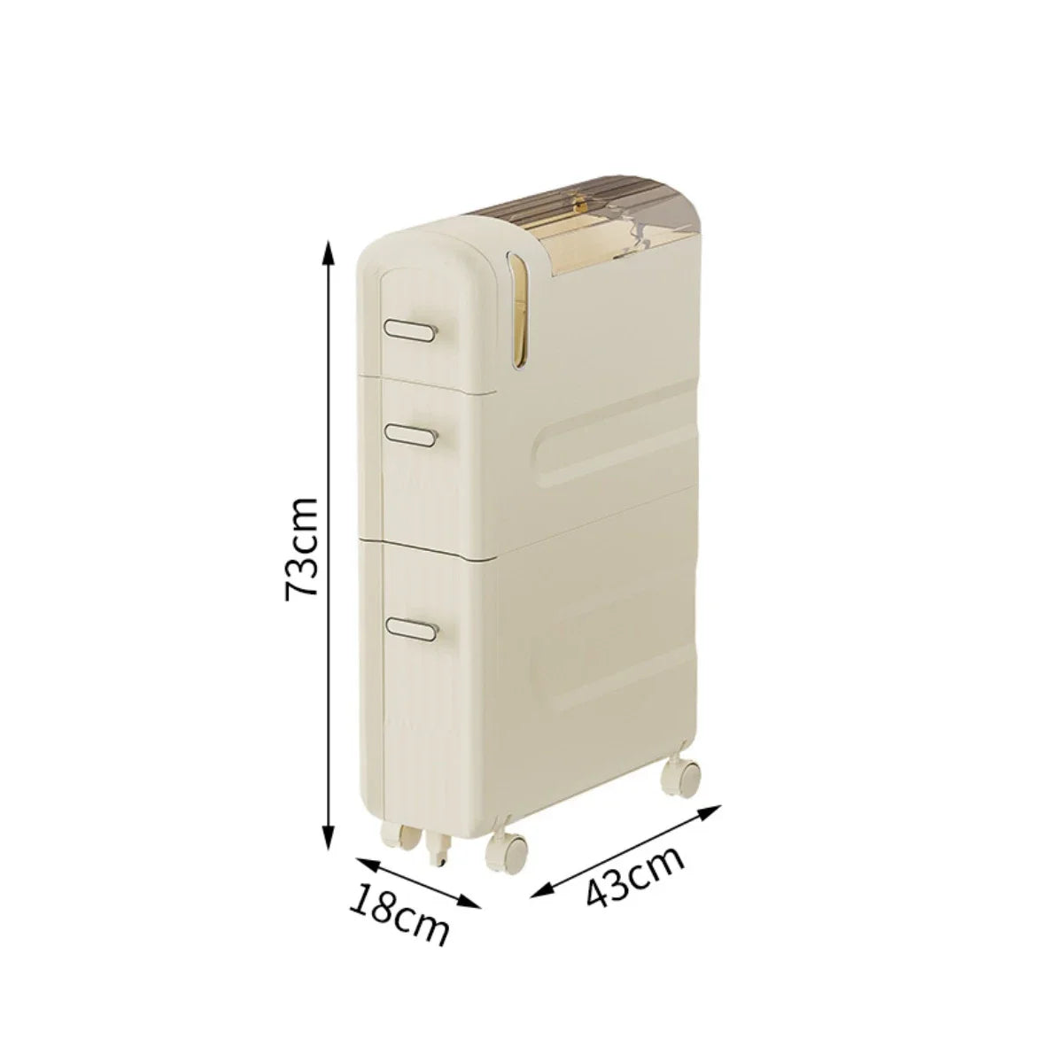 Multifunctional crevice storage cabinet, drawer type plastic locker Oasis Select 3 layersA