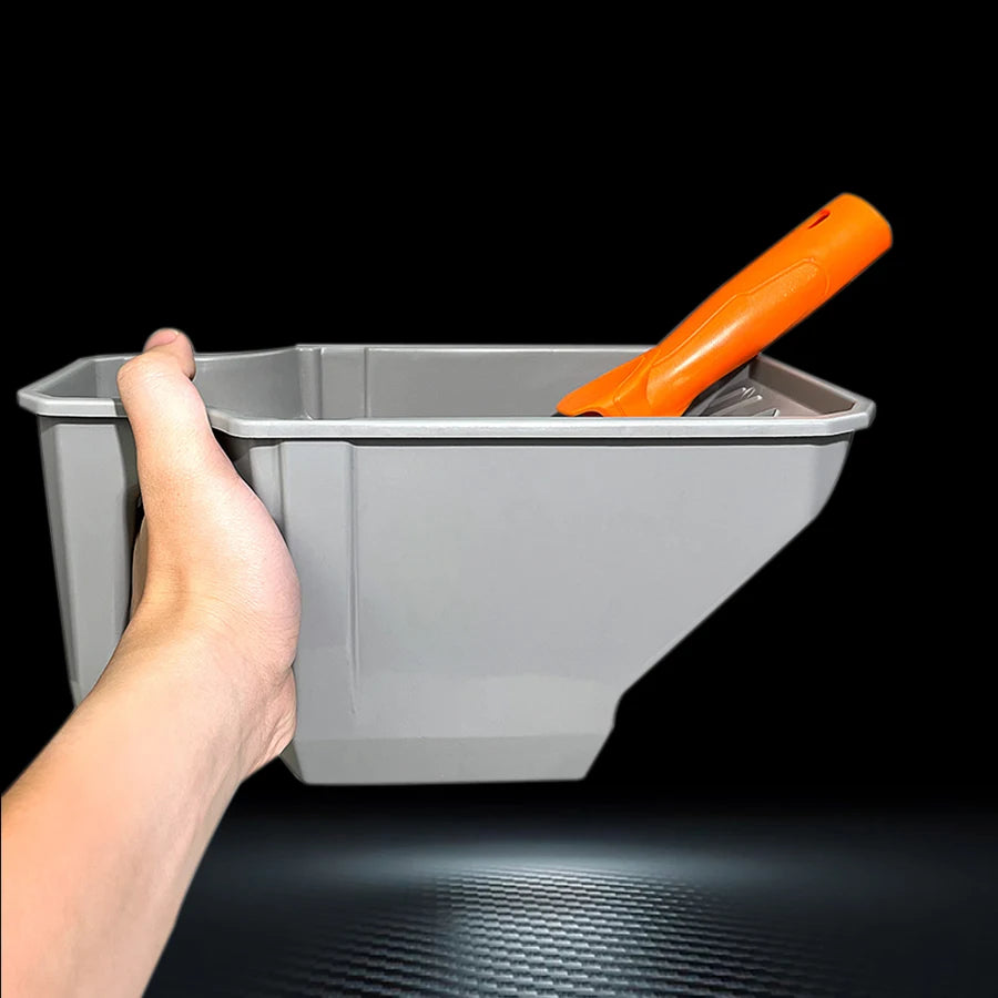 4-Inch Handheld Paint Cup with Roller Frame - Durable PP Material, Large Capacity, Easy Matching for Brushes & Rollers, Gray Oasis Select