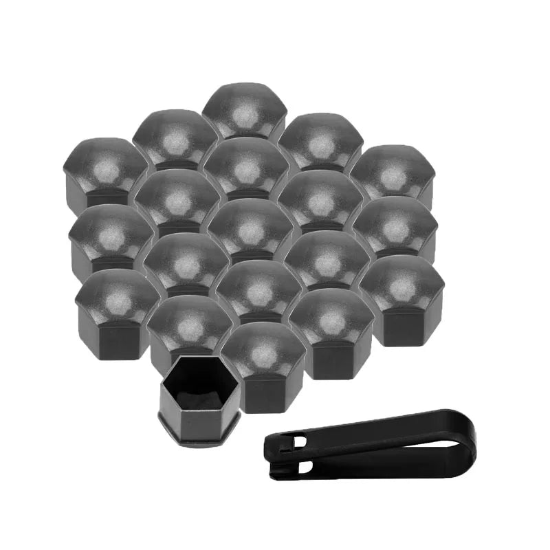 20/40Pcs Universal Anti-Rust 17 19 21mm ABS Auto Trim Tyre Wheel Nut Screw Bolt Protection Covers Cap Car Accessories Oasis Select 20Pcs grey 17mm