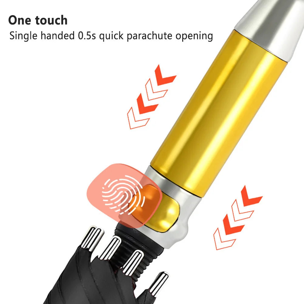 PEAKINBAGS Double Layer UV Auto Open Long Handle Umbrella Long Handle Umbrella Oasis Select