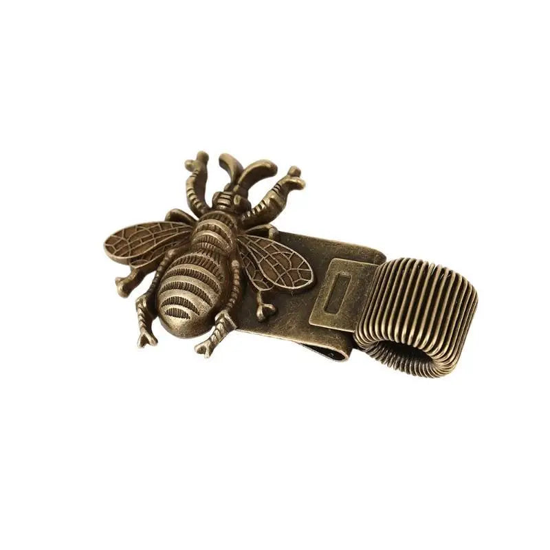 Retro Insect Pattern Metal Pen Clip 1pc Spring Loaded Holder Anti-slip Stationery for School Students Notebook Journal Oasis Select