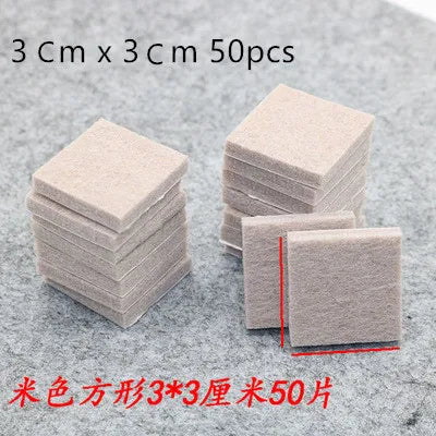 18-128 PCS Felt Chair Leg Pads 5mm Thick Floor Scratch Protector Mat Mute Non-slip Self Adhesive DIY Furniture Accessories Oasis Select Beige Square 3cm