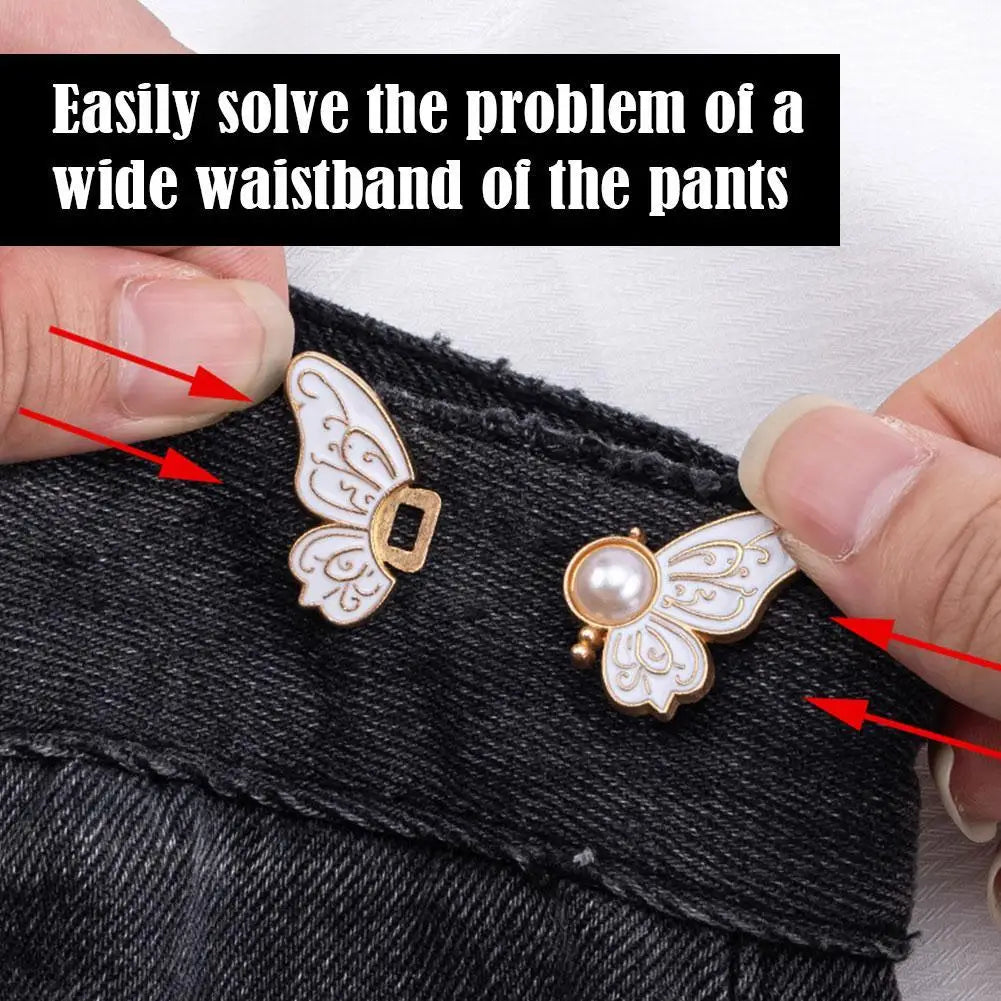Butterfly Jean Button Pin – Adjustable No-Sew Waist Buckle