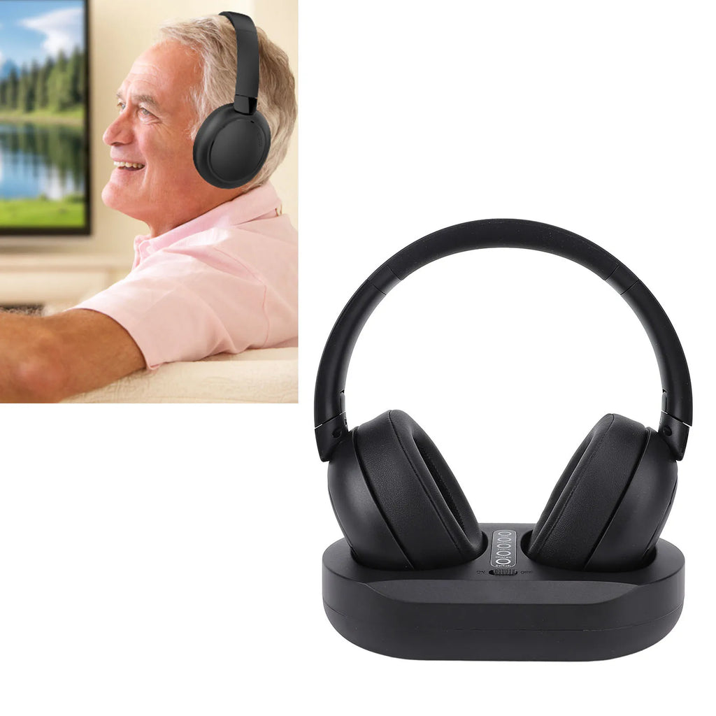 TV Headphone Wireless TV Headphone Battery Level Display 2.4G Bluetooth 5.3 50 Hours Playback with Charging Base for Xmas Gift Oasis Select