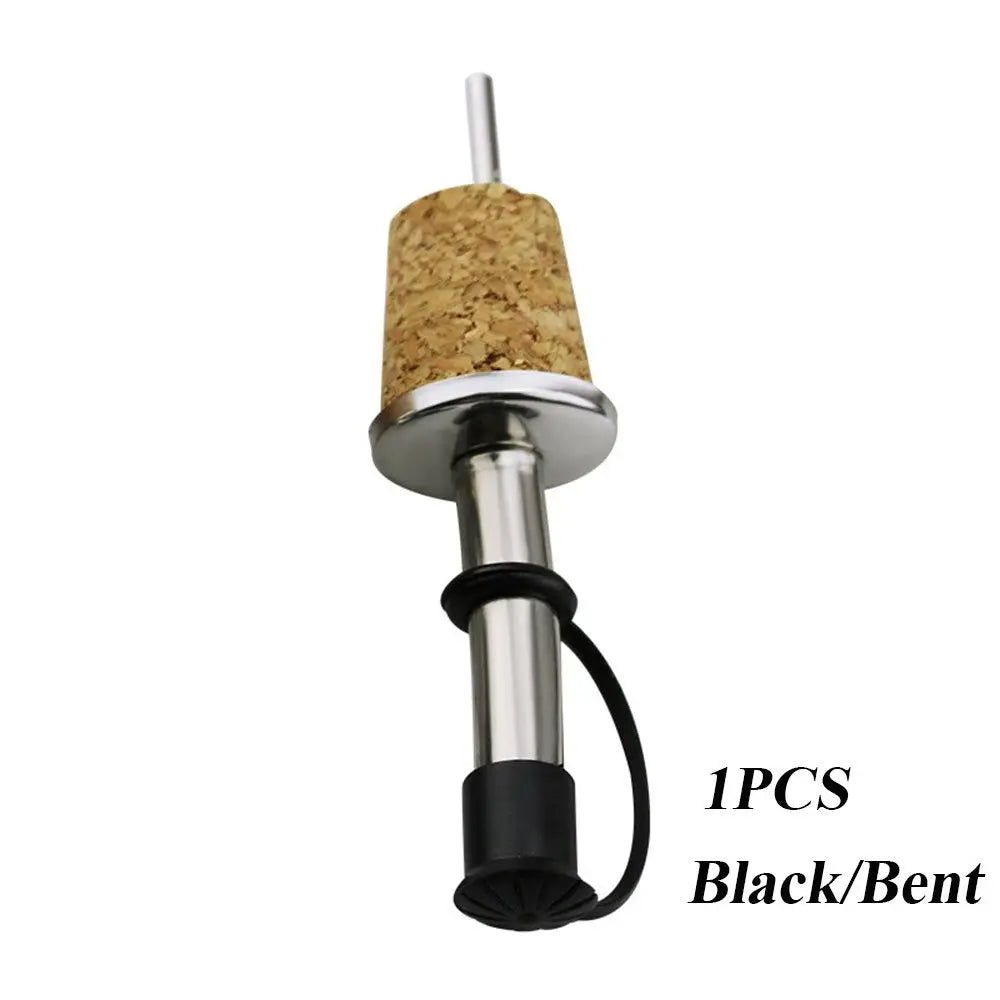 1/3pcs Bar Wooden Cork Red Stopper For Bottle Wine Olive Oil Pourer Dispenser Spout Bottle Pourer Stopper Accessories Oasis Select 1PCS Black-Bent