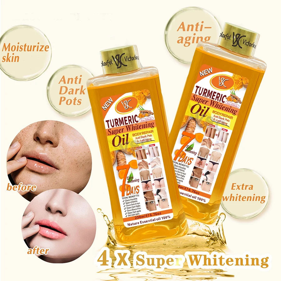 Turmeric essential oil facial body massage oil moisturizing diffuser aromatherapy nourishing smooth body facial skin care 200ml Oasis Select