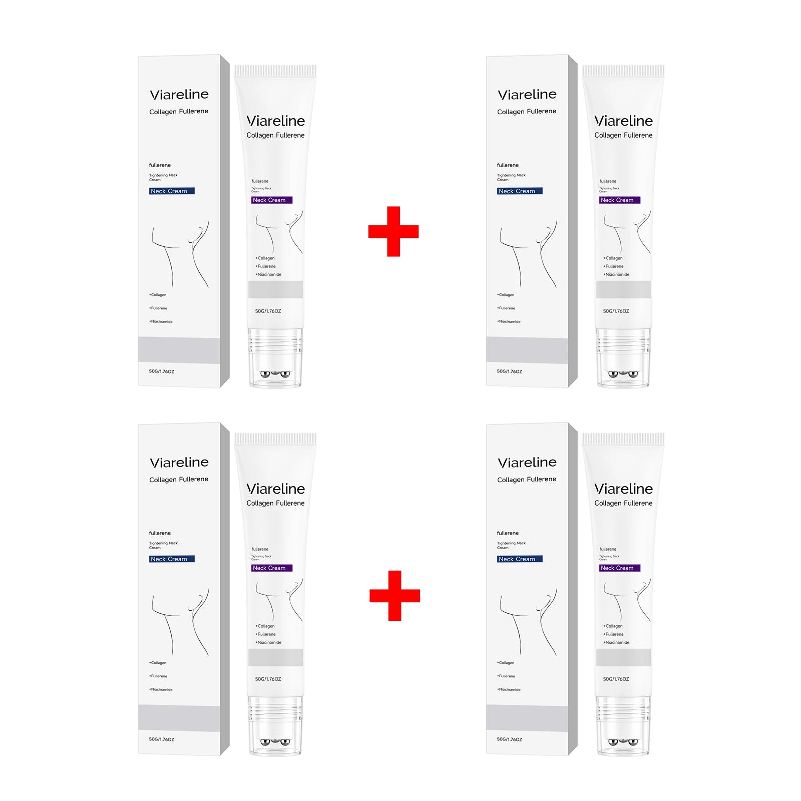Collagen Neck Cream Roller Massage Tightening Neck Cream Reduce Neck Lines Reduce Double Chin Firming Lifting Brighten Skin Care Oasis Select 4pcs