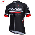 Ｘ-TIGER Men Cycling Jersey Bike Short Sleeve with 4 Rear Pockets Breathable Quick Dry Biking Shirt MTB Racing Clothing Oasis Select Black L