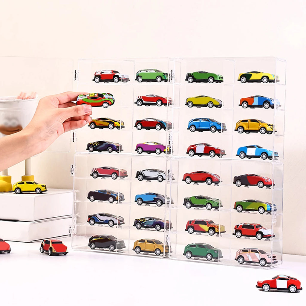1pc acrylic transparent stackable 1:64 car model storage box toy cabinet rack hair accessories jewelry organizer Oasis Select