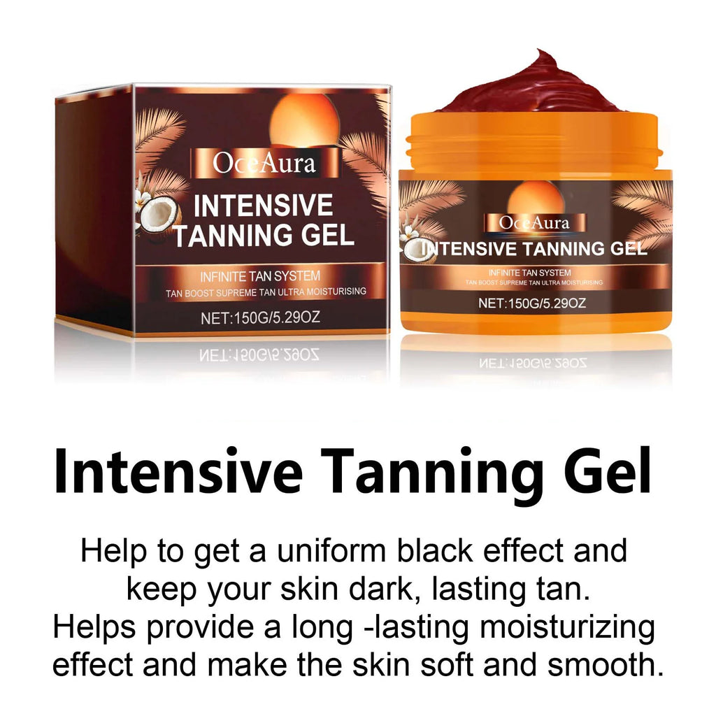 Intensive Tanning Gel & Cream Set Accelerator Bronzing Dark Skin Long Lasting Moisturizing Face Body Sunless Self Tanning Cream Oasis Select