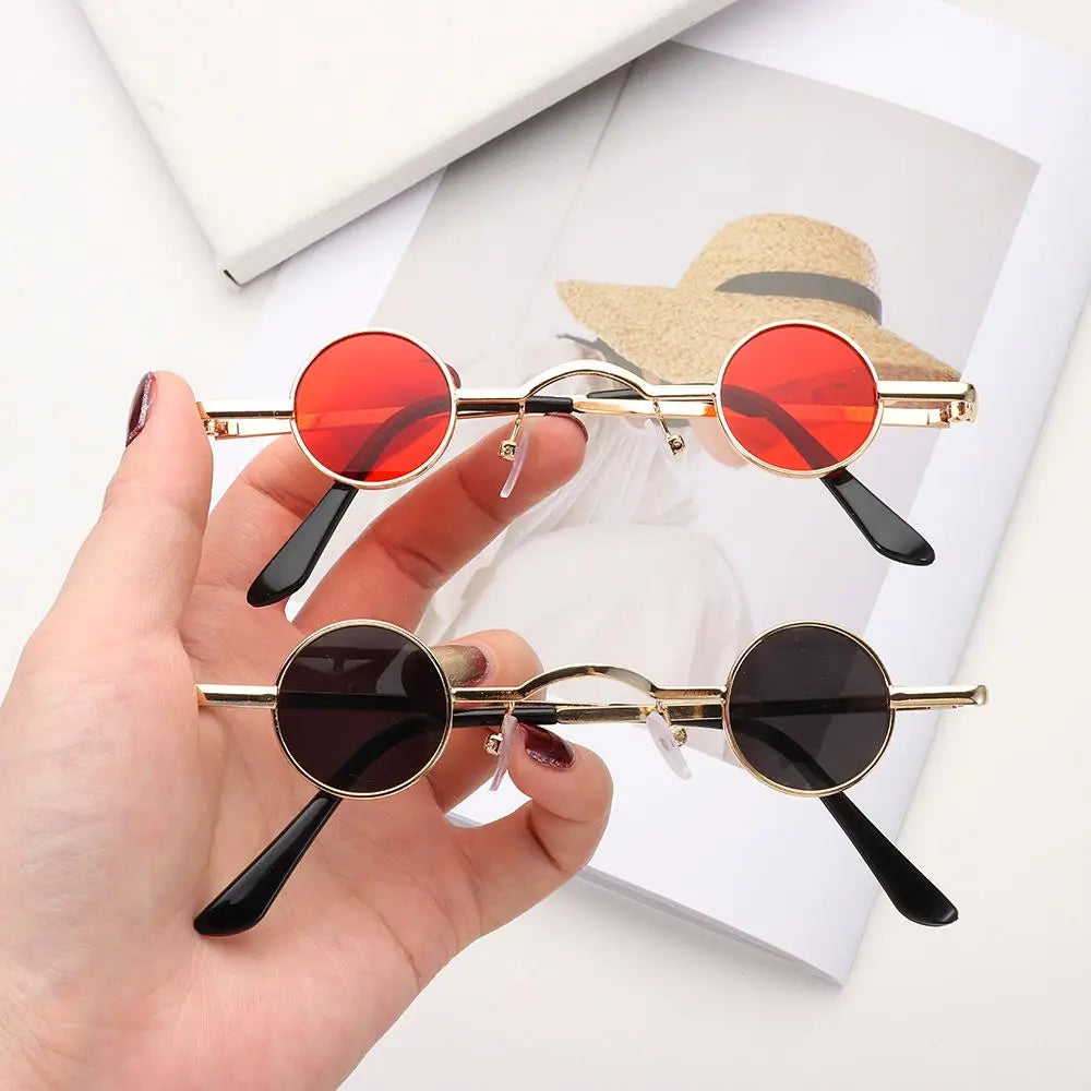 Women Men Metal Frame Hip Hop Punk Sun Glasses Shades Small Round Sunglasses Oasis Select