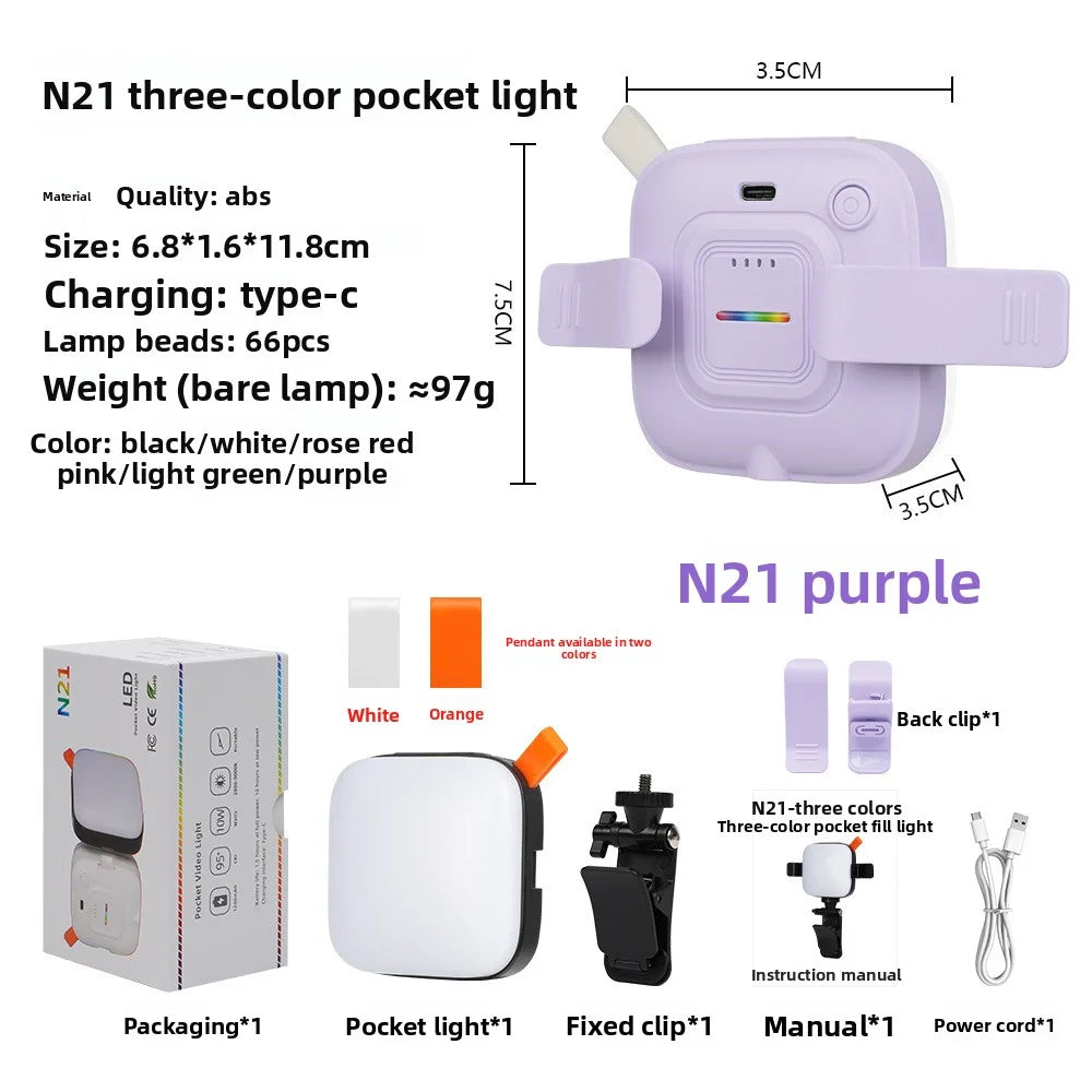 SHINEKNOT Mini LED Selfie Fill Light | Rechargeable Pocket Lamp