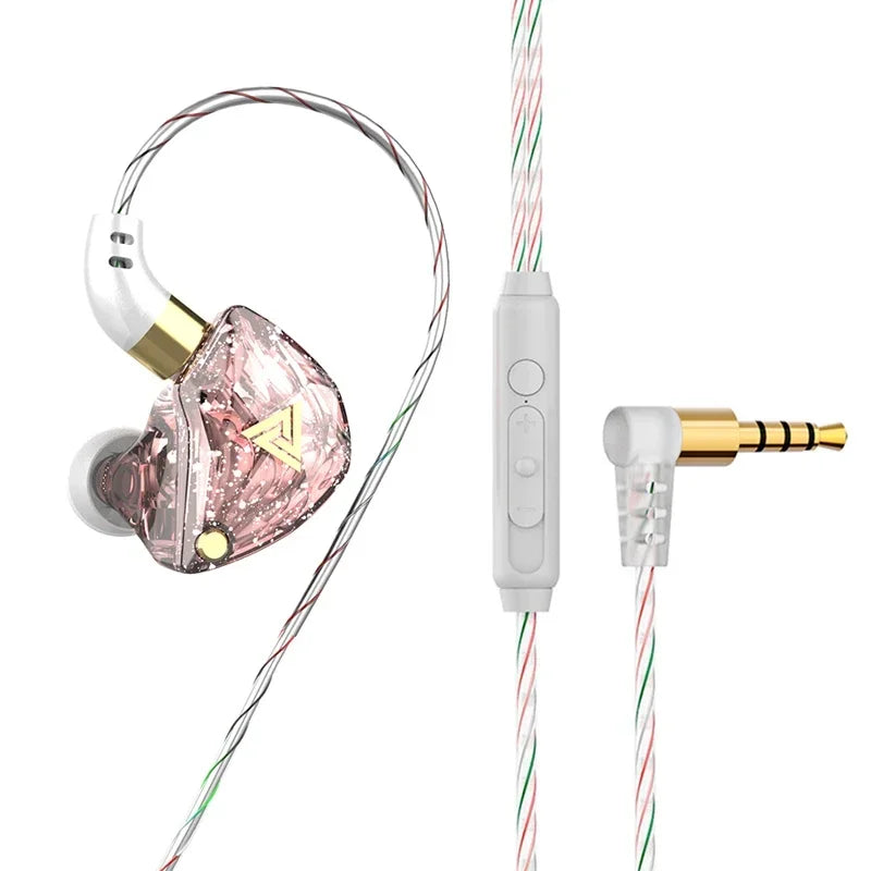 QKZ CK5 FiLe Wired Earphone Professional Gaming And Sports Noise Cancelling Headphones with Microphone HiFi Music Earphone Oasis Select QKZ SK8 Pink