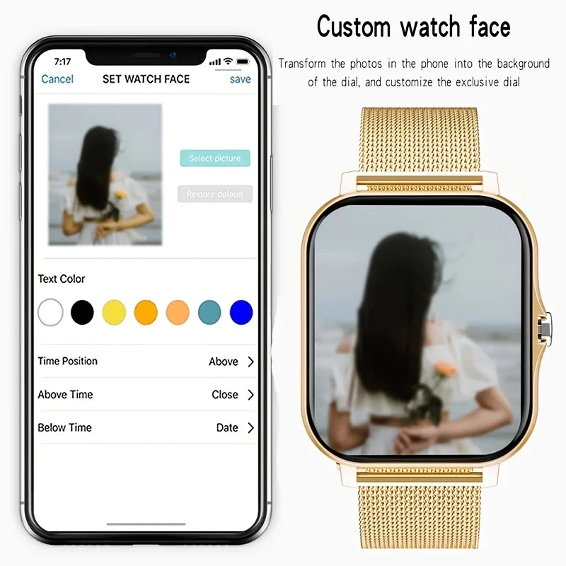 VETXI Smartwatch – HD Touch Screen, Calls, SMS & Alexa
