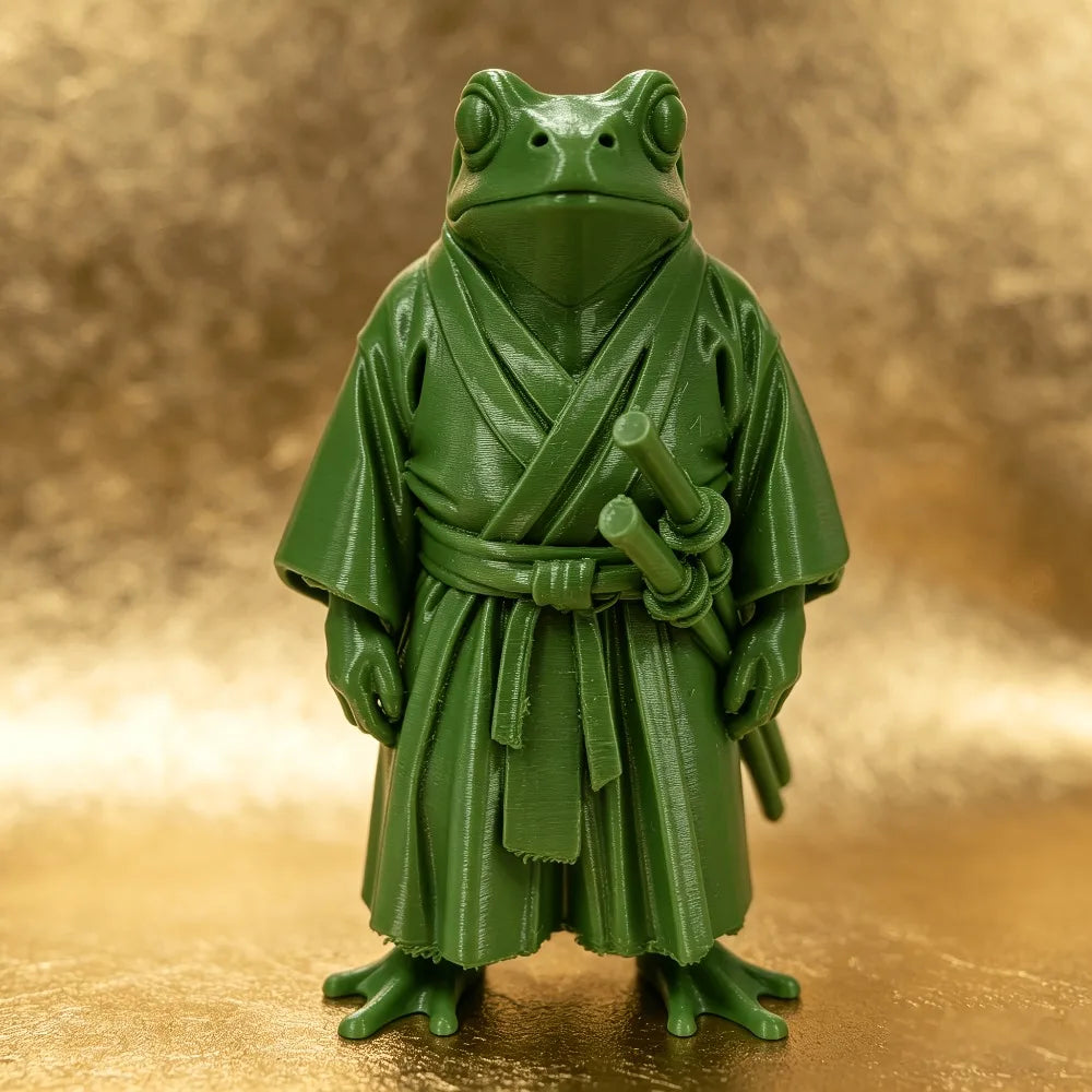 Samurai Frog Warrior Statue Decoration Unique Cool Desktop Decoration Home Desktop Display Creative Festival Party Mini Figurine Oasis Select