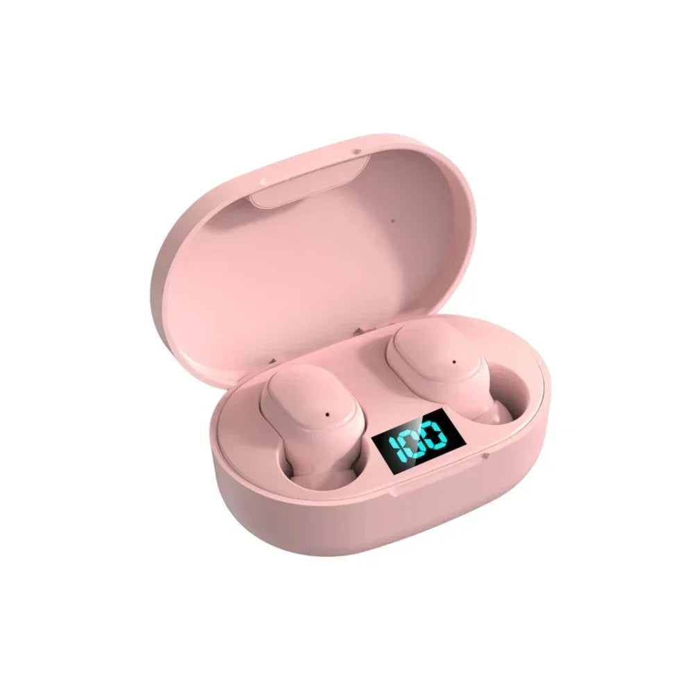 Wireless Earbuds Noise Canceling Waterproof Ear Buds in-Ear Stereo Headphones with LED Display Charging Case Oasis Select Pink