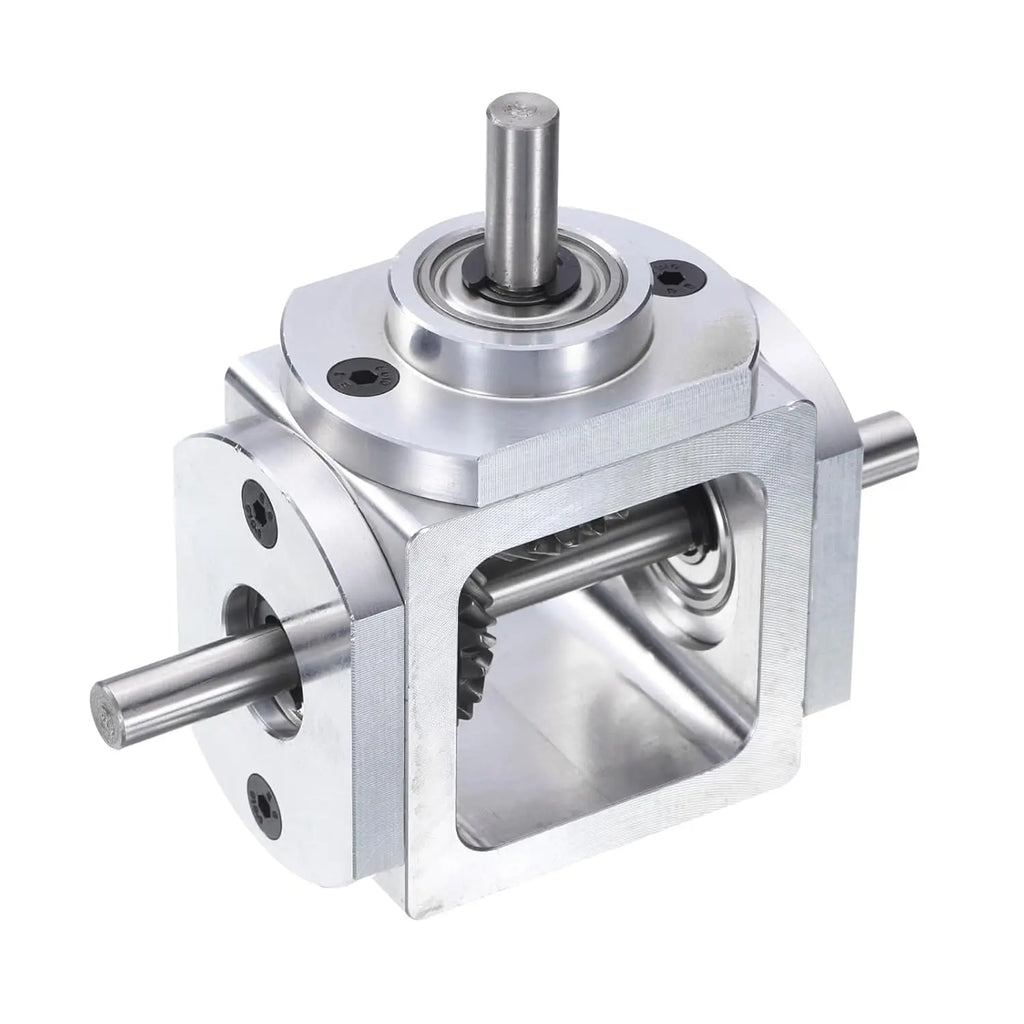 New Gear-Box 90 Degree Right Angle Bevel Gear-Box 1:1 Single Output Shaft 1 Module 20 Teeth Bevel Gear Aluminum Frame Oasis Select
