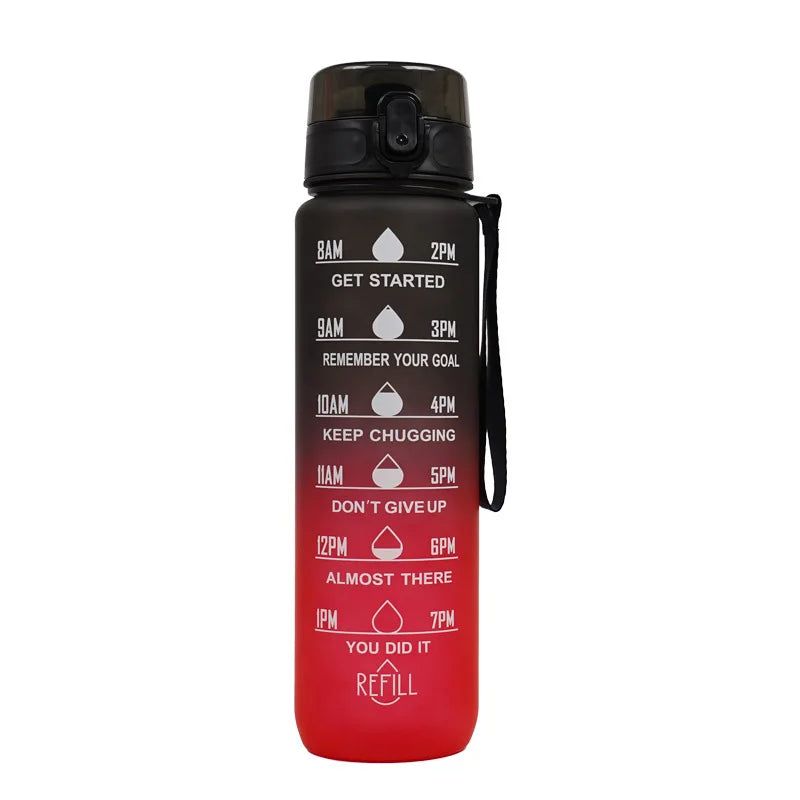 780/1000ml Plastic Water Bottle for Drinking Portable Sport Tea Coffee Cup Kitchen Tool Kids Water Bottle for School Transparent Oasis Select Black Red-1000ml 750-1000ml
