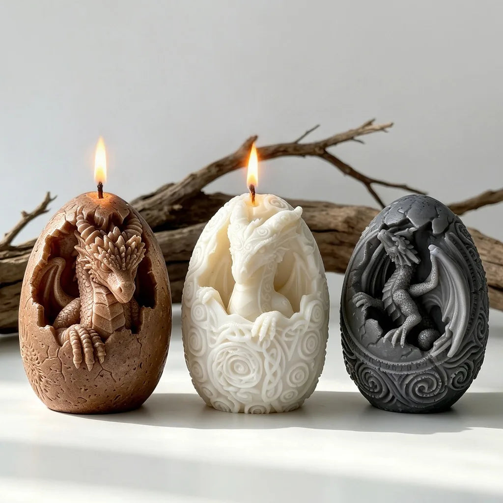 3D Dinosaur Egg Silicone Mold – DIY Candle, Resin & Soap